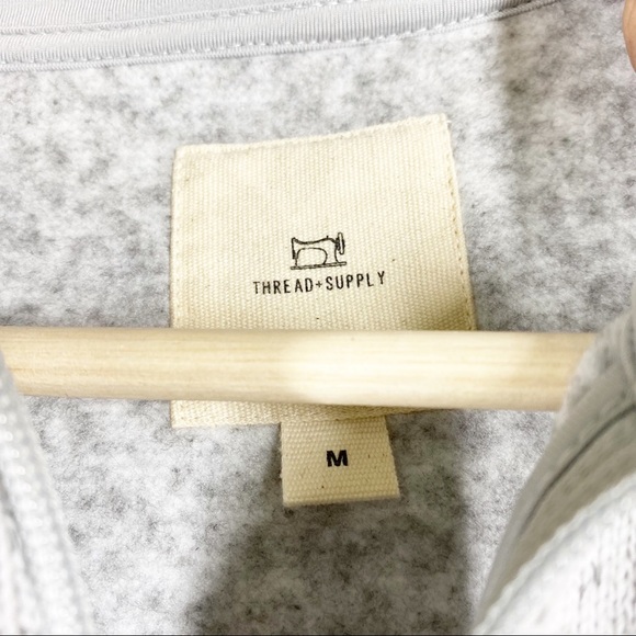 Thread & Supply Gray Quarter Zip Pullover Jacket M - Picture 10 of 11